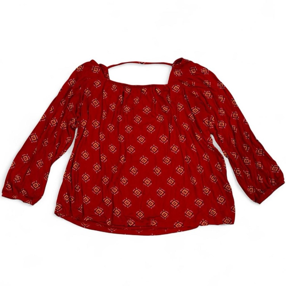 Old Navy southwest tribal aztec jersey 3/4 sleeve shirt with back cut out